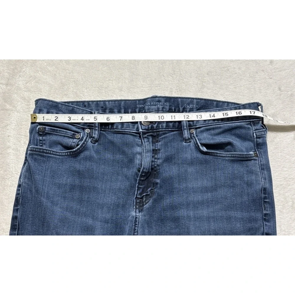 Banana Republic Traveler Jeans Mens 35x30 Blue Denim Stretch Regular Straight